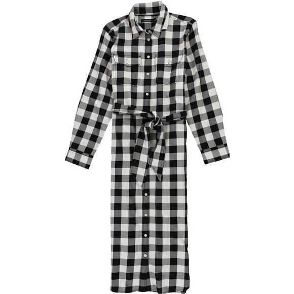 Ralph Lauren Dresses & Skirts - Ralph Lauren Womens Buffalo Check Belted Shirt Dress, White, NWT